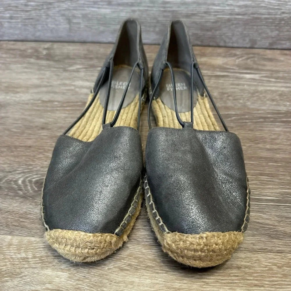 Eileen Fisher Lee d'Orsay Metallic Espadrille Flat Sandal Size 7 - Picture 1 of 13